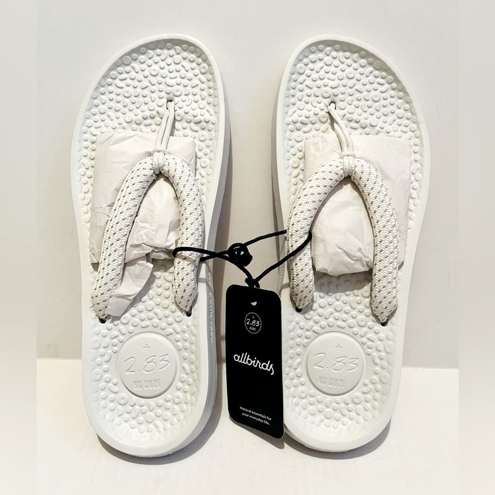 Allbirds Sugar Zeffer Flip Flop in Blizzard White Unisex